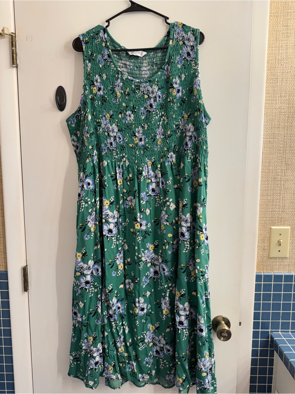 croft & barrow Green Floral Smocked Maxi Dress